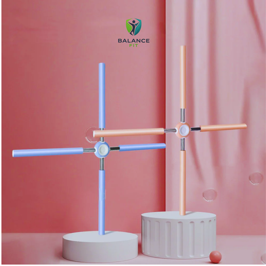 Balance gym equipment with pink background and 'Balance Fit' logo.